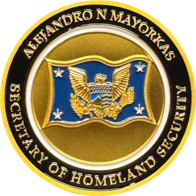 BL18-012 Alejandro N. Mayorkas Homeland Secretary Challenge Coin Saint Santo May