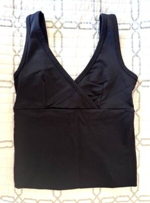 Vintage M bebe MODA 1990 s Wrap Style Tank Top Black Orig Owner Not Worn
