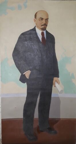 Portrait pleine longueur Lénine toile, huile #7 grande peinture - Photo 1/12