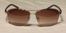 Pilot Designer Style Sunglasses Gold Wire Frames Amber 100 UV Protection