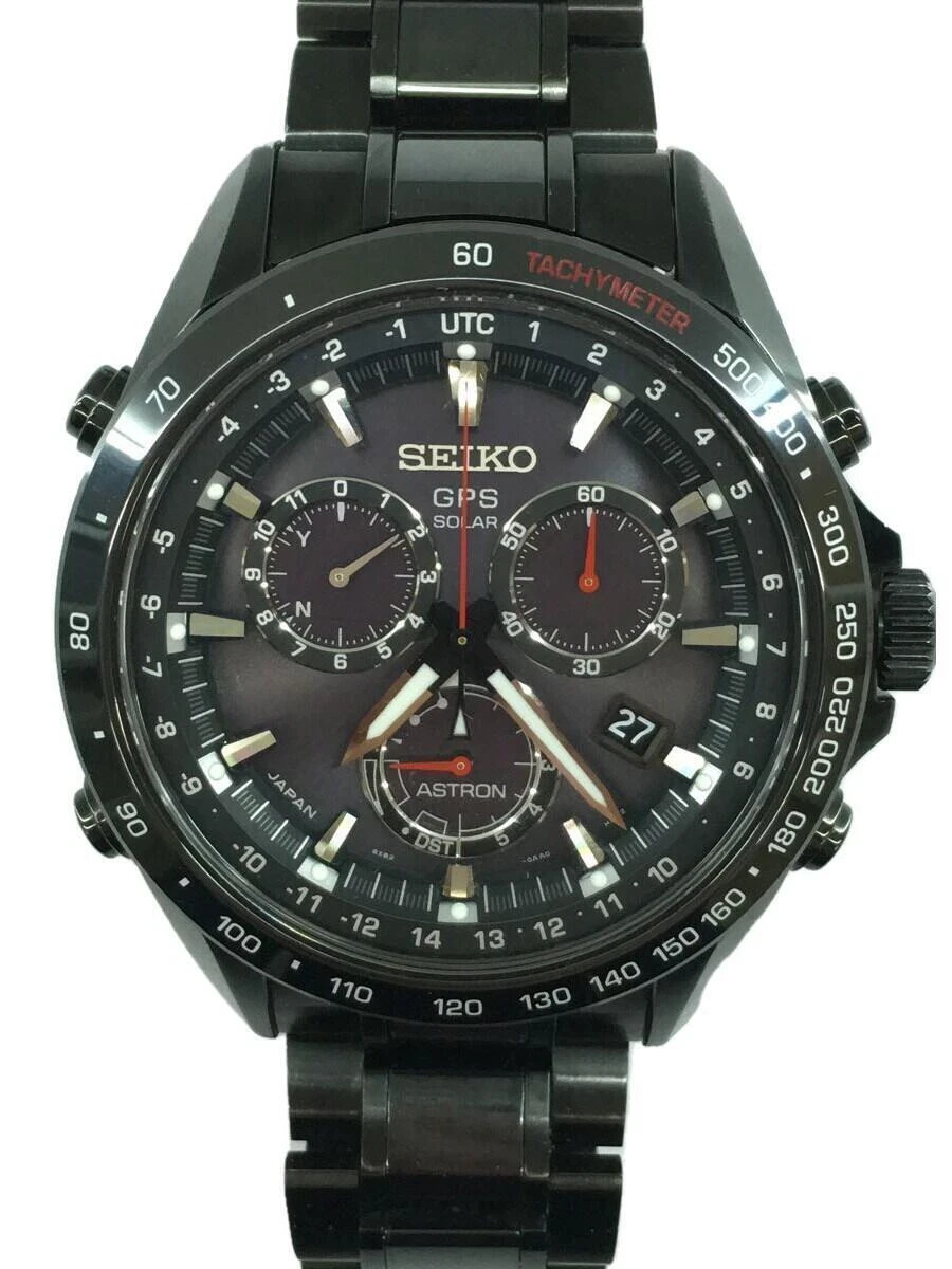 Seiko Astron 8X82-0AH0-1 GPS solar Date St. Steel CERAMICS Solar Mens Watch  Auth