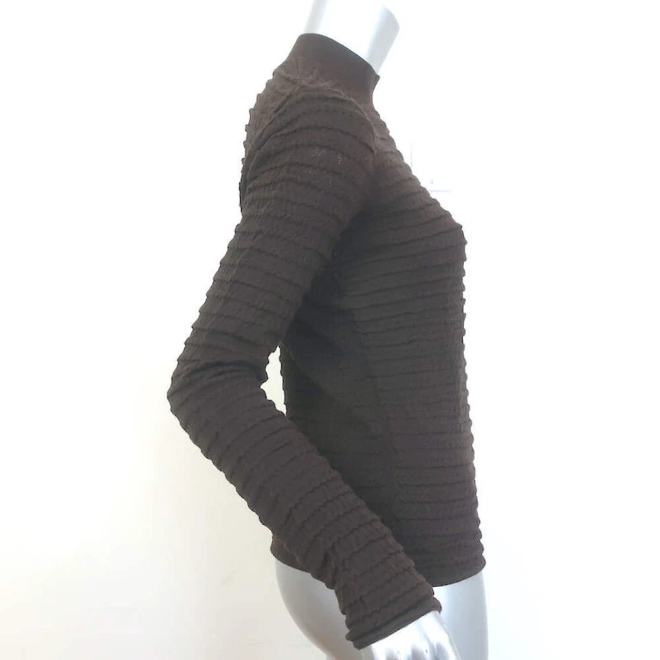 Suéter MARCO Cuello Simulado Calado Espresso Seda-Algodón Talla Mediana NUEVO Foto 3 de 4