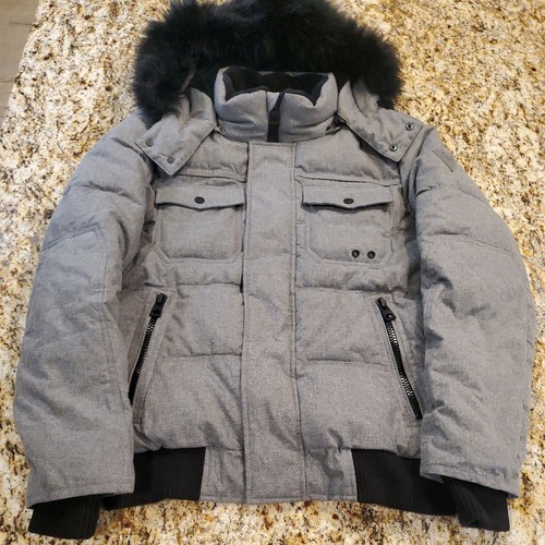 Guess Gray and Black Puffer Jacket With 