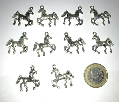 Lot de 10 Pendentifs Cheval couleur Argent