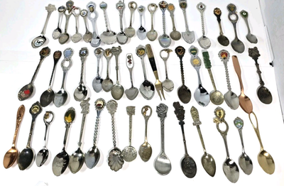 アメリカ合衆国のスーベニアスプーン　50本 Large Lot of 50 Vintage Souvenir Collector Spoons States Places