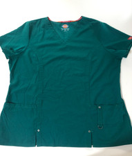 Dickies Women's Xtreme Stretch V-Neck Scrub Top Size 2XL Green