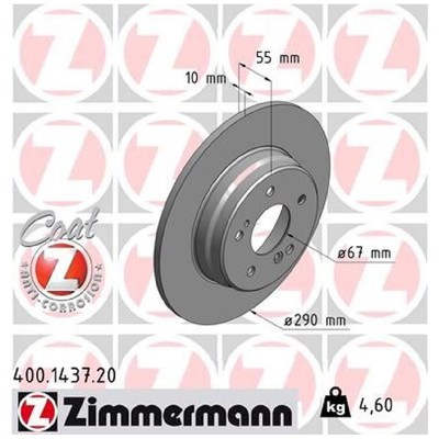 2x Zimmermann Scheibenbremse hinten 2104230312 2034230412 A2104231012 400.1437.2