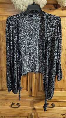 Womens French Laundry Size 18/20 Leopard Print Light Weight Open Cardigan