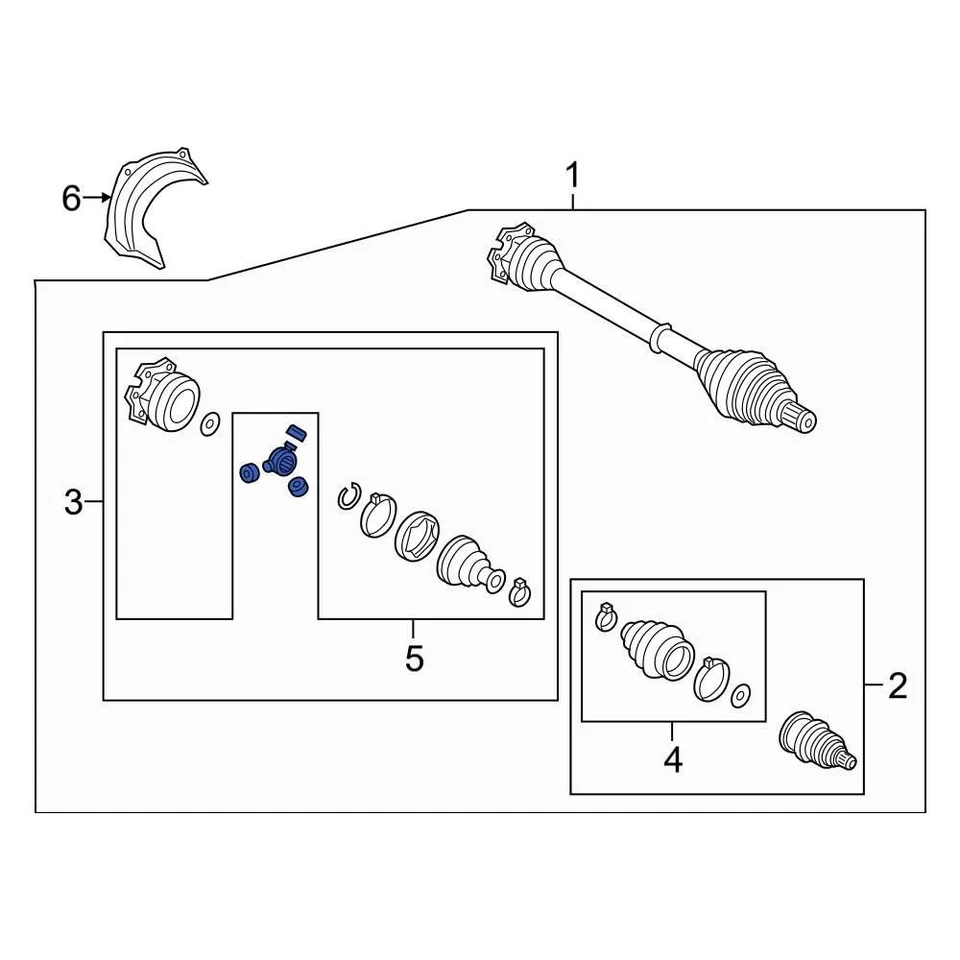 For Audi Q5 2009-2017 Audi Front Inner CV Joint Kit Foto 2 de 4