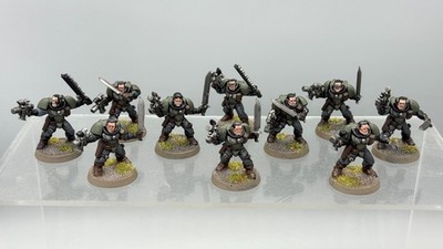 GW 40K - Space Marines 1st Founding Raptors Scout Squad 10 Marines bemalt