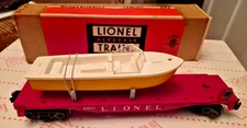 Lionel Post War O Scale 6801-50 Flat Car With Boat