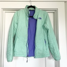 The North Face Light Quilted Puffer Jacket in Mint Green/Purple - Size Medium