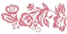 Embroidery Transfer Iron On Flower Floral Jacobean Garland Posy 20 x 9cm
