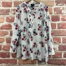 Lane Bryant Top Womens 22 White Multicolor Ga...