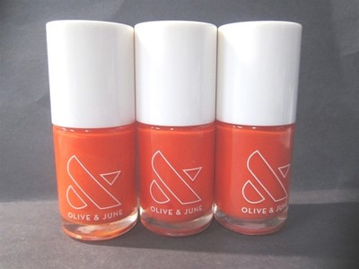 Olive and June 0.46fl oz Lava Spicy Orange-Red Long Lasting Nail Polish - Qty 3