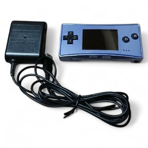 NINTENDO Gameboy Micro Handheld Game Console Charger Blue Tested Works ...