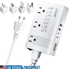 220V to 110V Voltage Converter Travel Adapter 4 USB Ports 350W Surge Protection