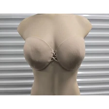 Wacoal Strapless Push Up Bra Beige Lace Up Front Size 36C