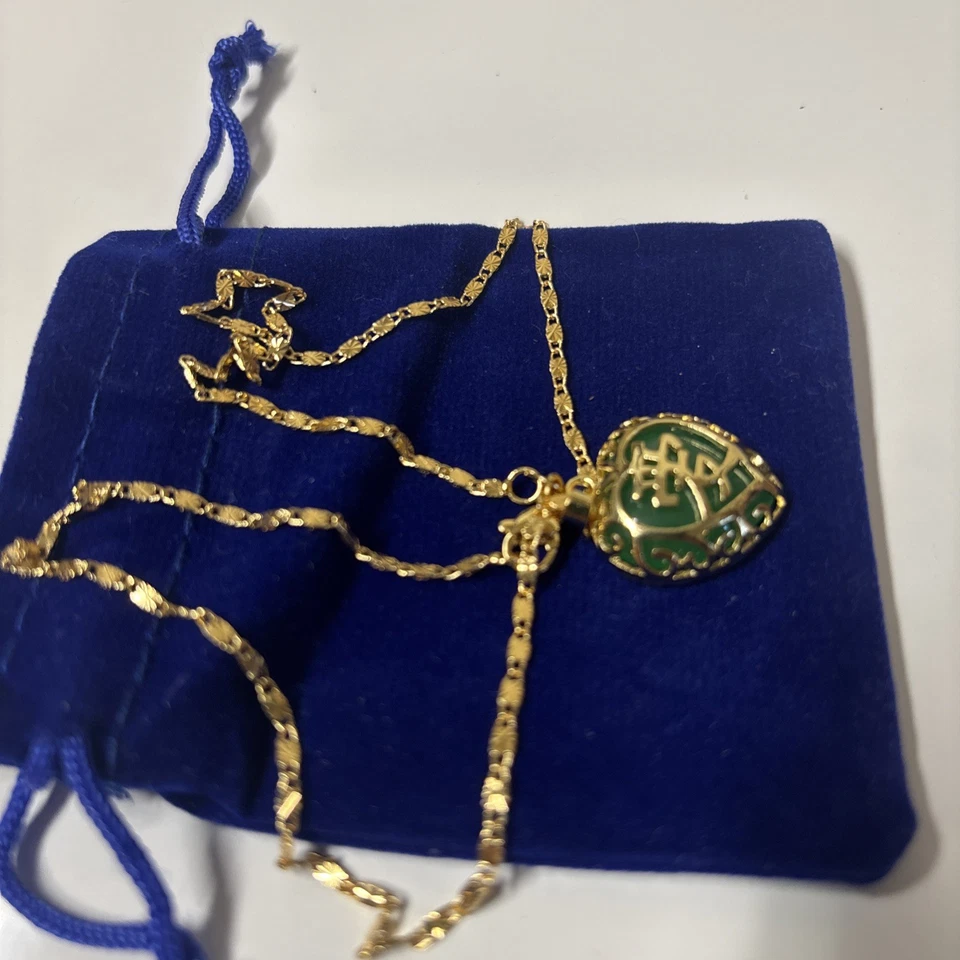 Ожерелье с подвеской в виде сердца темно-зеленое Good Fortune нефрит 18 кгс - Изображение 3 из 4