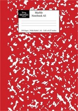 Marble Notebook A5: Red Marble Wide Ruled Journal Paperback or Softback 