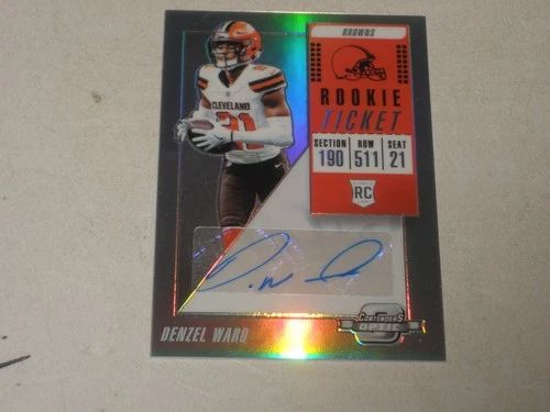 2018 Panini Contenders Optic Prizm Rookie Ticket Auto #143 Denzel Ward