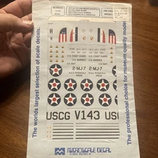 Superscale Decals 720449 1/72 Scale Grumman J2F Duck USN, USMC, USCG