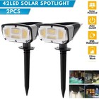 42 LED Solar Spot Lights Landscape Garden Outdoor Pathway Lawn Fence Spotlight