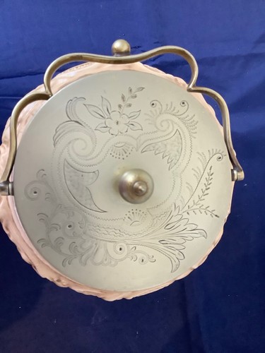 TAYLOR & TUNCLIFFE ANTIQUE BISCUIT BARREL BLUSH IVORY FLORAL DESIGN C1880 - RARE - Picture 6 of 10