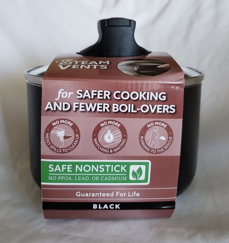 Farberware Smart Control 2qt Aluminum Covered Black Saucepan with Easy Steam Lid - Picture 7 of 9
