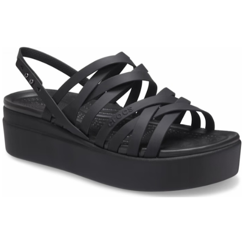 Crocs Brooklyn Women's Strappy Low Wedge Sandals Black Chai 206751 New - Picture 13 of 23