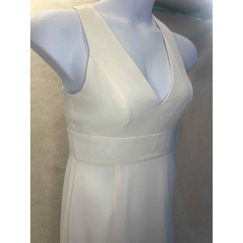 After Six Trompetenkleid elfenbeinfarben gekreuzter Rücken vorne Schlitz Größe 8 - Bild 6 von 9