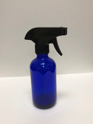 #ad #ad 8oz Large Cobalt Blue Boston Glass Bottles with Black Trigger Sprayer 1 pack $8.49