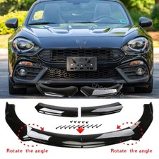Painted Gloss Black Front Bumper Lower Lip 4pcs For Fiat 124 Spider Abarth