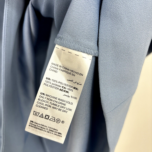 Chicos Top Rozmiar M Sky Blue Flowy Boxy Bluzka Koszula Klasyczny szyk Krótki rękaw - Zdjęcie 5 z 6