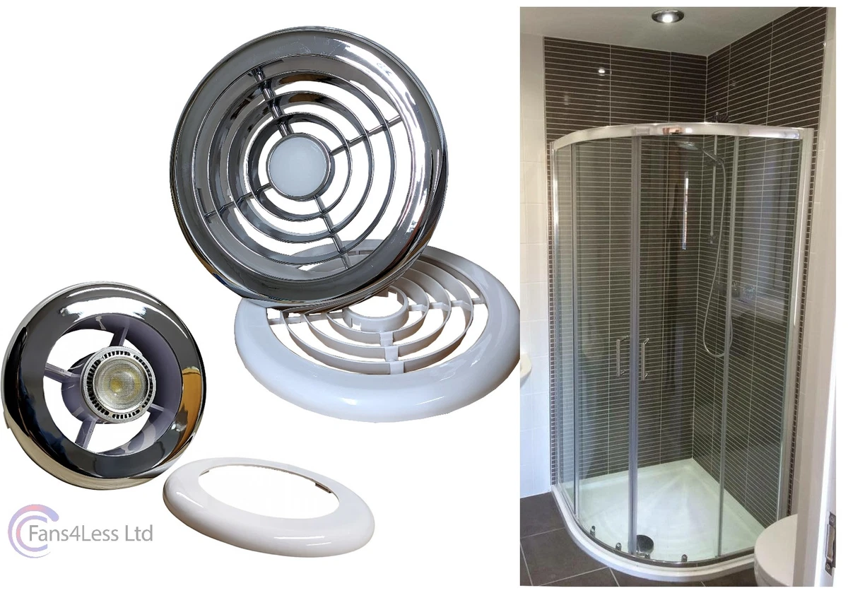 4u0026#034; 5u0026#034; 6u0026#034; Chrome White Grille Light Transformer For Bathroom  Shower Extractor Fan | eBay