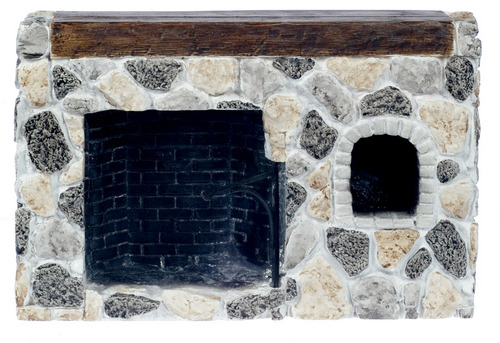 Dolls House Stone Fireplace Fieldstone Style Resin Miniature 1:12th Scale