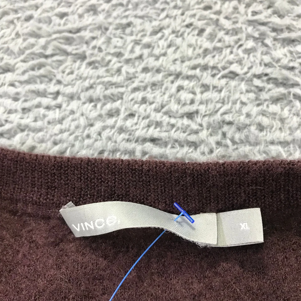 Suéter Vince Para Hombres Suéter Extra Grande Rojo Ciruela Pullover Cachemira Abuelo Informal Foto 3 de 4