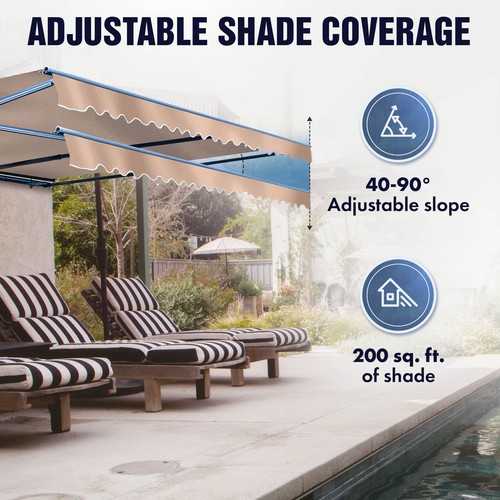 ALEKO Tenda da sole per patio casa motorizzata retrattile 20'x10' multi giallo - Foto 8 di 11