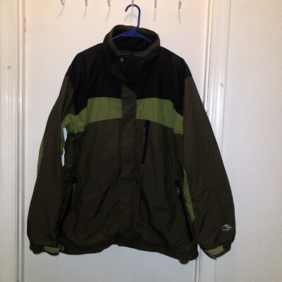 Columbia Jacket Men Large Adult Green Heavy Coat Outdoor Whirlibird Hike Winter