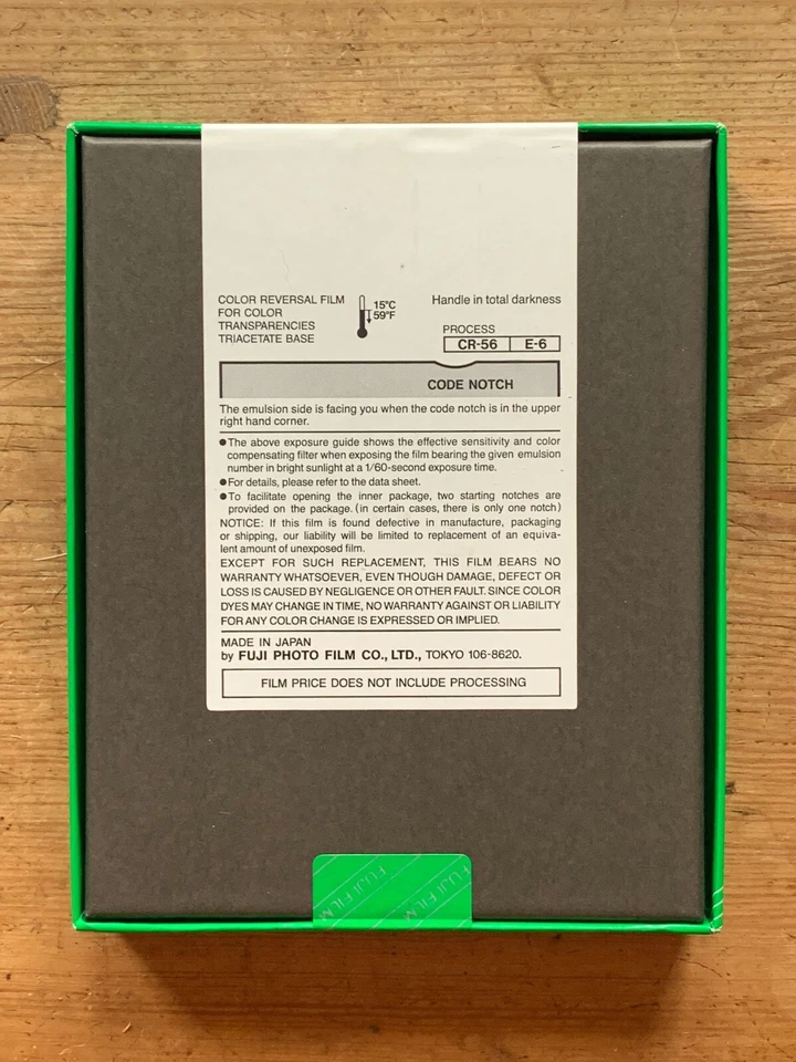 Fujifilm Fujichrome Velvia 50 RVP 4x5 Film-Sealed Box-10 Sheets-Expiry 2005-7 - Image 3 of 3