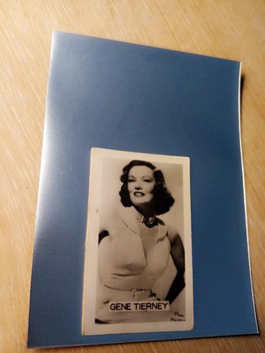 RARE 195?-196? GENE TIERNEY USA Movie Card Chewing Gum Johnny Tarzan Welcome - Foto 2 di 11
