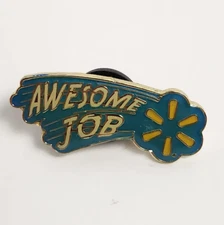 2013 Walmart Awesome Job Gold-Tone Enamel Lapel Hat Pin