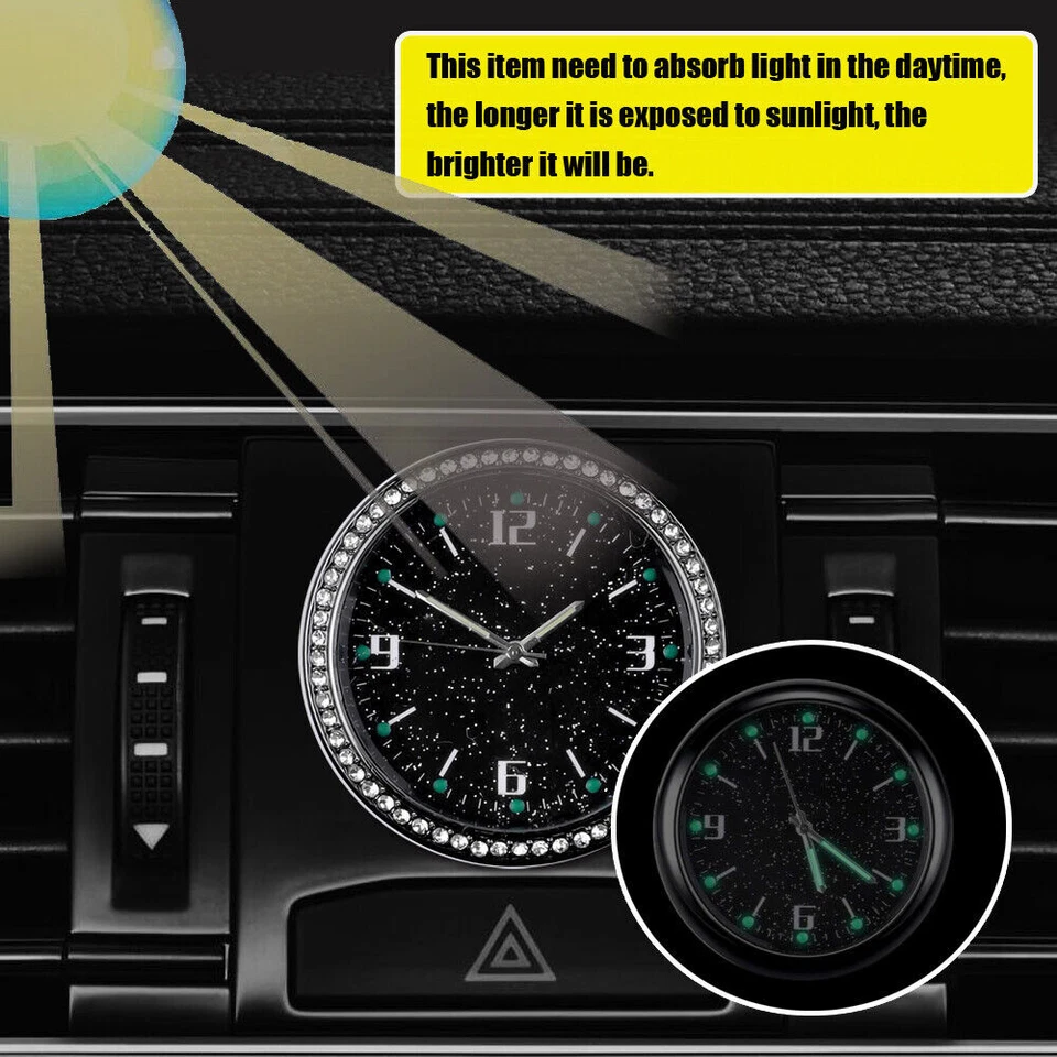 Reloj Coche Luminoso Digital Cuarzo Reloj Salida de Aire Tablero Reloj Accesorios Foto 2 de 4