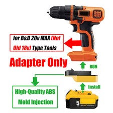 Adapter for DeWalt 20v MAX Li-Ion Battery To for Black Decker 20V Cordless Tools