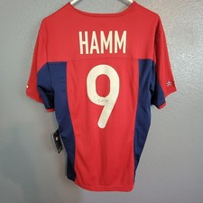 Nike 2 SIGNATURES USA National Soccer Team 9 Mia Hamm Red Jersey W/ JSA COA