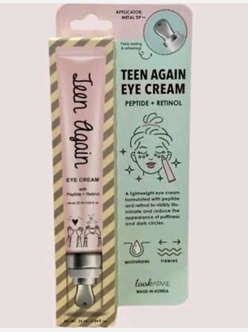 Teen Again - Eye Cream - Peptide + Retinol Reduce Puffiness & Dark Circles - NIB