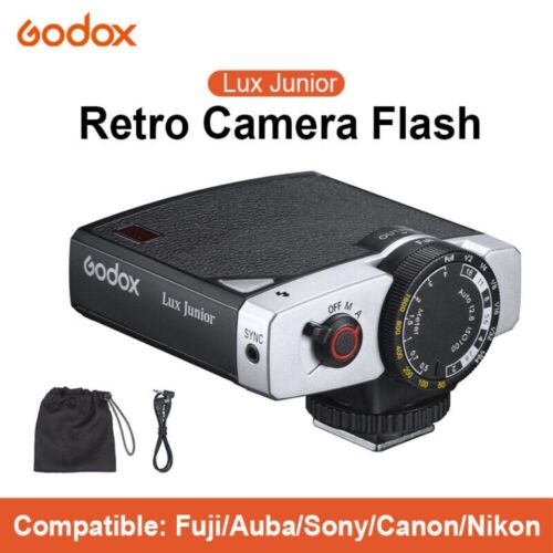 Godox Lux Junior Retro Camera Flash Light Speedlite for Nikon Canon Sony Fuji - Afbeelding 1 van 20