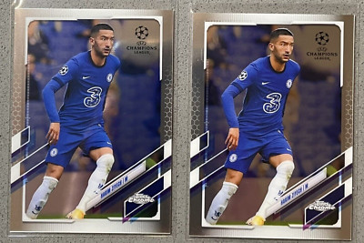 2x Lot 2020-21 Topps Chrome UEFA Champions League #84 Hakim Ziyech Base Chelsea