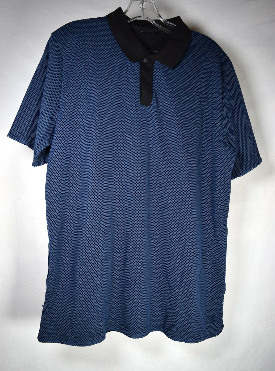 Puma Hussein Chalayan Mens Polo Mesh Blue Shirt SS XL | eBay