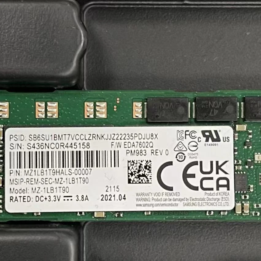 Samsung 1.92TB SSD Gen3x4 PM983 NVMe 22110 PCIe M.2 MZ-1LB1T90 State Solid Drive - Image 2 of 4